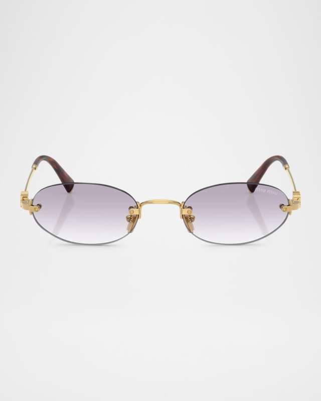 Logo Metal Oval Sunglasses